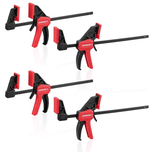 ARROW 4-Piece 6" Mini Bar Clamps for Woodworking with 50LBS Load Limit - size: mini 6"(4)