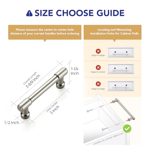 Ravinte Brushed Nickel Kitchen Pulls Cabinet Handles 3 Inch 5 Pack - color: Brushed Nickel, size: 3 Inches Hole Center