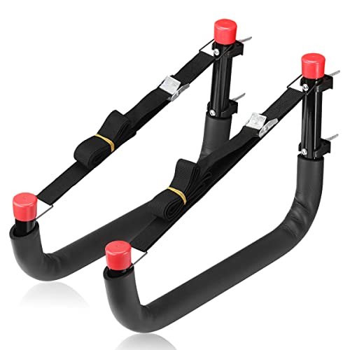 Heavy Duty Garage Storage Hooks, Wall Mount Kayak Storage Racks, Hangers with Lashing Straps, Holds Up to 100lbs - size: 15.5in-2 Pack