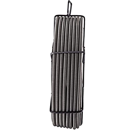 VEVOR Drain Cleaning Cable 100 ft x 1/2 inch Solid Core Cable Sewer Cable, Drain Auger Cable Cleaner, Snake Clog Pipe Drain Cleaning Cable W/Four Shapes of Cutters - style: 100Ft x 1/2Inch
