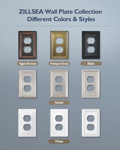Switch Plates Outlet Covers, 4-Pack Metal Wall Plates, Aged Bronze - color: Aged Bronze, size: 1 Duplex 4PK