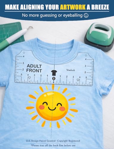 Vowlove T-Shirt Alignment Ruler for Shirt Measurement and Design Placement - color: 02 Transparent