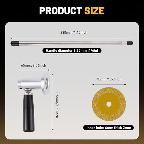 Internal Pipe Cutter, Pipe Cutter Tool with Diamond Grits Cutting Wheel Pipe with Handle, Stainless Steel Plumbing Inside Plastic Hose Cutting Tool for Drill 1/2 to 8 Inch, 7" Adjustable Cutting Depth