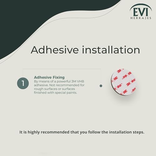 EVI Herrajes | Adhesive Door Stopper - Solid Stainless Steel - White Rubber Protector - W=0.94 x H=0.79 Inch Door Stop - color: Stainless Steel - White Rubber