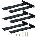 10 Inch Heavy Duty Wall Shelf Support 6 Pack Black Shelf Brackets - size: 6 Pack