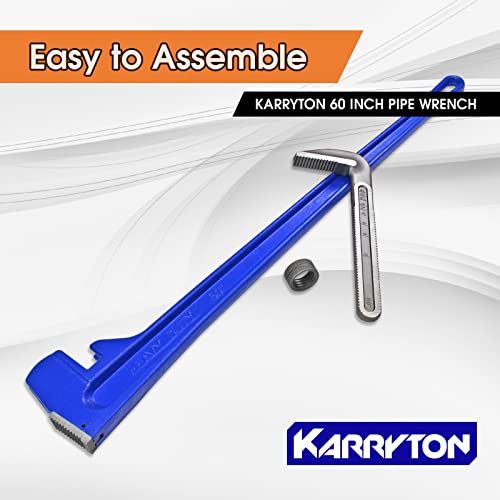 60 Inch Pipe Wrench, Cr-Mo Jaw Opening 9"/228mm Adjustable Heavy Duty Cast Iron Straight Handle Plumbing Wrench, Perfect Plumbers Tool for Oil Field, Plumbing, Construction and Mechanics - size: 60-IN, style: Straight
