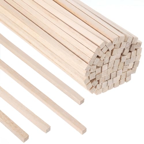 80 Pcs Balsa Wood Strips 1/4 x 1/4 x 12 Inch - size: 1/4 x 1/4 x 12 Inch