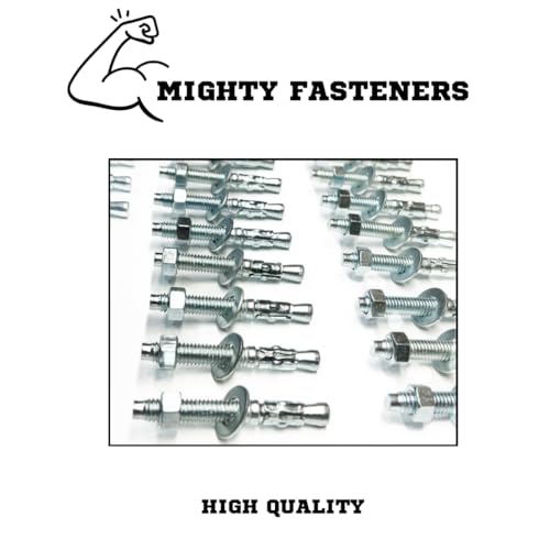 MIGHTY FASTENERS Zinc-Plated Steel Wedge Anchors, 3/8" X 2-1/4" - Heavy-Duty Mounting Bolts for Concrete - 50 Pack - size: 3/8" X 2-1/4"