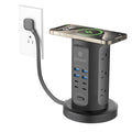 Power Strip Tower, kakyanill Charging Station 9 AC Outlets 8 USB Ports - color: Black, size: 24W