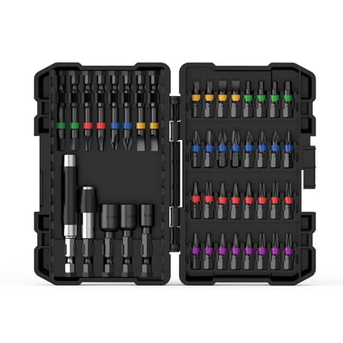 NAWIN Impact Driver Bit Set,45 Piece Screwdriver Bit Set,Impact Tough Screwdriving Bit Set (Black) - style: 45-Pc. Set
