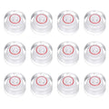 HARFINGTON 12pcs Circular Bubble Spirit Level 10x6mm Mini Round Bubble Spirit Level Little Measuring Layout Tools for TV Industrial Carpentry Picture Frame, White/Red - color: White/Red, size: 10x6mm