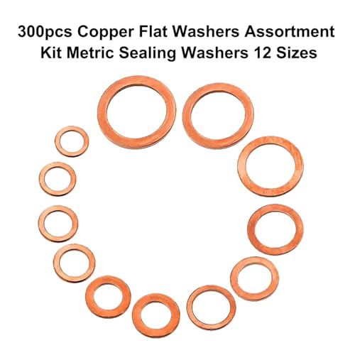 MuHize Copper Washers Kit 300PCS 12 Sizes