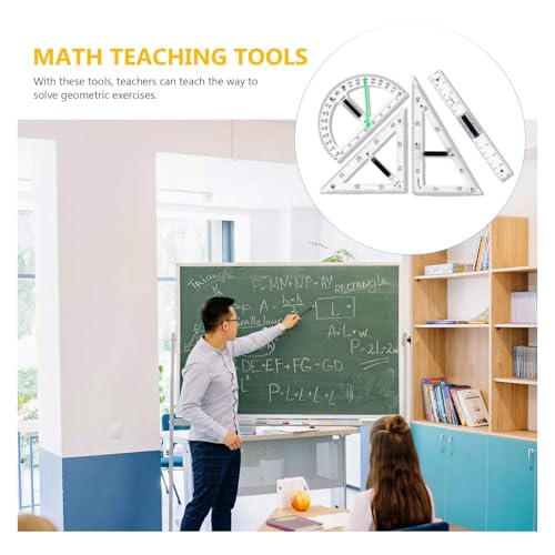 Math Ruler Magnetic Classroom Math Geometry Tool Set Enhances Classroom Learning, Easily Mounts to Blackboard Protractor Measuring Ruler Triangle Ruler, Tp4pc - size: Tp4pc
