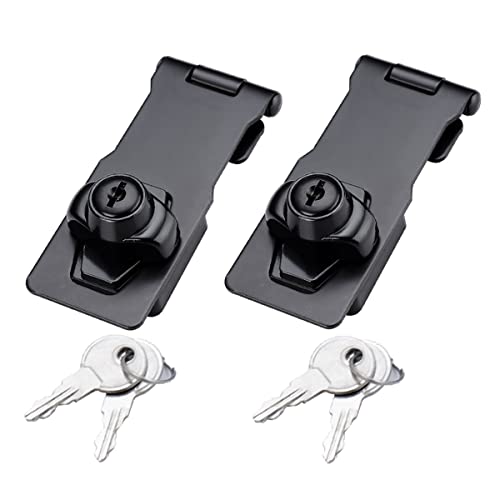 Flip Latch 3-mm Thickened Heavy Duty Hasp Safety Door Lock Gate Latches for Double Door Window Barn Closet Drawer Cabinet Garage,Stainless Steel Brushed Nickel (2.5 INCH-2 PCS) - size: 2.5 INCH-2 PCS
