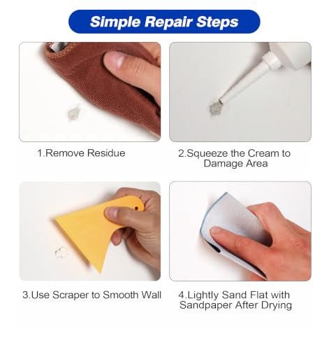 SEISSO Drywall Repair Kit, Wall Mending Agent, White Spackle Putty Wall Repair Paste Plaster Tube, Patch Repair Kit for Wall Hole Filler, Scratches, Nail Holes, Cracks, Graffiti, Dent, 1PC Paste - style: 1pc paste