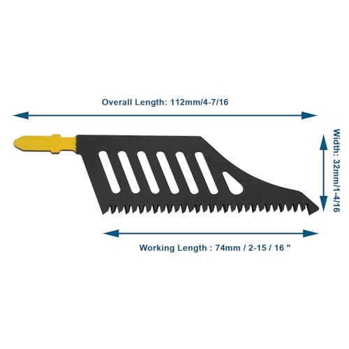 OTOTEC 4PCS Flush Cutting Jigsaw Blade T Shank Jigsaw Blades 112mmx32mmx1.2mm Compatible with Dewalt Compatible with Bosch, 11 TPI