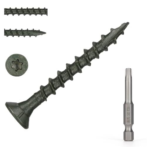Wood Screws #8 x 1-1/2’’, T25 Star Torx Drive Flat Head Deck Screws, Green, 165Pcs (1lb) - color: Green, size: 8X1-1/2’’