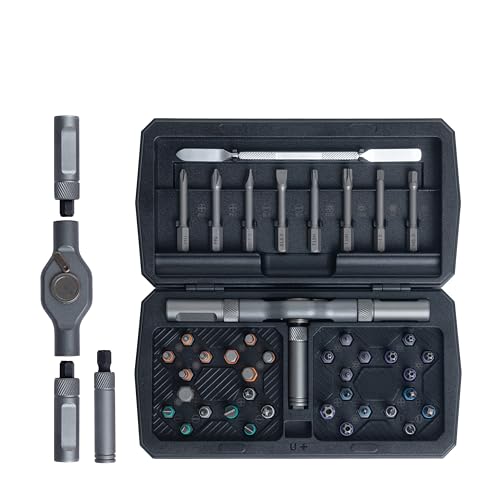 ANVANNA 42 in 1 Magnetic Screwdriver, Screwdriver Set, Multi Bit Ratcheting Screwdriver Set with Storage Case Repair Tool Kit for Computer, Eyeglass, Bicycles, Watch, Ring Doorbell, Furniture and DIY - color: Black Ratchet