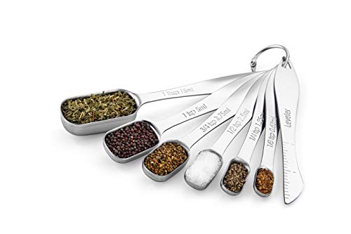 Spring Chef Nesting Stainless Steel Measuring Spoons Set of 7 with Leveler