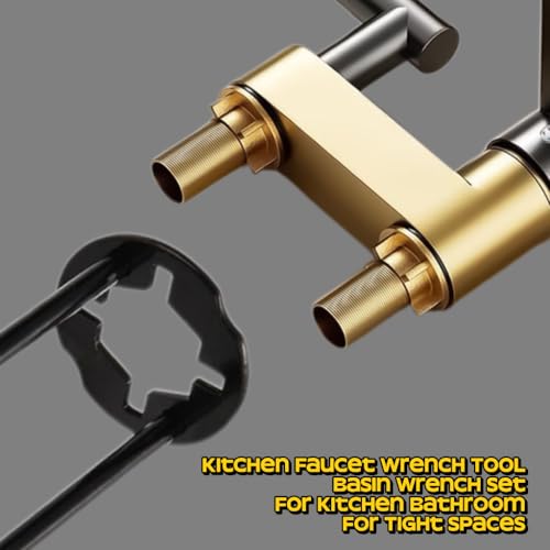 2026 Upgraded Multifunctional Sink Wrench 2-Pack — Plumbing Tools for Tight Spaces, Faucet & Basin Installation for Kitchen Bathroom