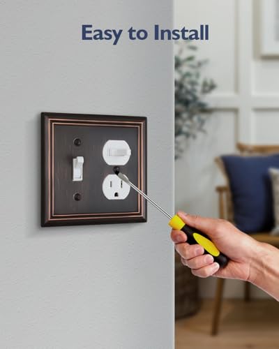Switch Plates Outlet Covers, 2-Pack Metal Wall Plates, Aged Bronze - color: Aged Bronze, size: 1 Toggle/1 Duplex 2PK