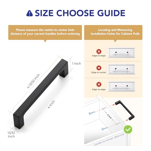 Ravinte Matte Black Kitchen Cabinet Handles 4 Inch Pulls 5 Pack - color: Matte Black, size: 4 Inches Hole Center