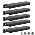 Malimali 5 Pack 6" Black Edge Finger Pulls for Cabinets, Drawer Pulls - color: Matte Black, size: 150mm/6" (5Pcs)
