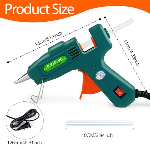SHJADE Hot Glue Gun with 30 Glue Sticks, 20W Mini Hot Melt Gun Kit(Green) - color: Green