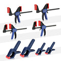 WORKPRO 8-Piece Bar Clamps, 4-Pack 4-1/2" Mini Bar Clamps & 4 Spring Clamps - color: Blue, size: 8-Pack 4-1/2" Bar Clamps and Spring Clamps