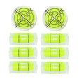 8Pcs Small Bubble Spirit Level Mini Square Levels Measuring Tools for Balancing Frame, Mural, Picture Hanging, Turntable, Tripod, Camera, Phonograph, 10x10x29mm, 32x7mm (Set A)