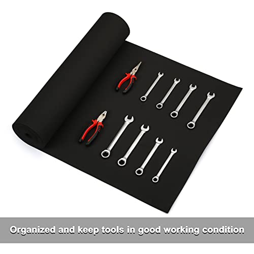 CASOMAN Professional Tool Box Liner and Drawer Liner - 24 inch (Wide) x 24 feet (Long), Non-Slip,Easy Cut, Black - size: 24"W x 288"L