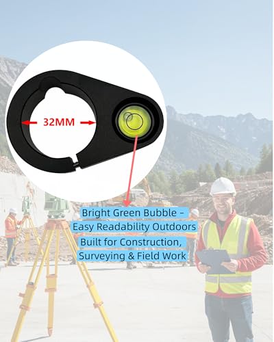 32mm Heavy-Duty Rod Metal Level Vial for GPS GNSS Survey Pole, 8' Accuracy - size: 32mm