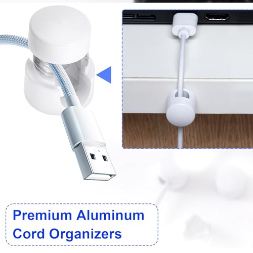 SmallCat 3 Sets Charger Holders for Cords, White Cord Holder for Nightstand - color: White, size: 3 Sets