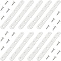 10 Pack White Straight Brackets, 6 Inch Flat Brace Mending Plates - size: 10 Pcs/ 6” x 0.8”