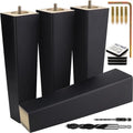 Airy Abode Premium Black Square Furniture Legs (Full Install Kit) - Pick Your Size and Color - color: Black, size: 10 Inches