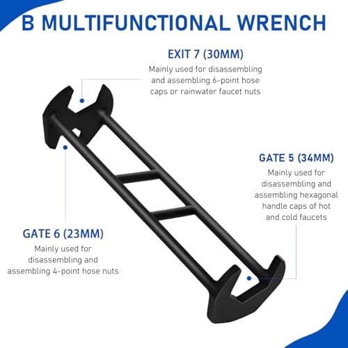2 Pcs Multifunctional Sink Wrench,Plumbing Tools for Tight Spaces