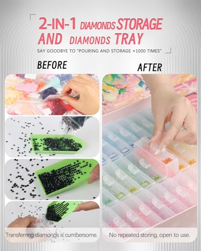 forever young 45PCS Diamond Painting Storage Containers Trays - size: 45pcs Storage set