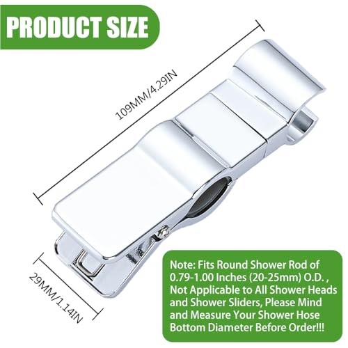Adjustable Hand Shower Bracket for Slide Bar, Universal 20-25MM Rail Shower Head Holder Slider Clamp Bathroom Replacement 45 Degree Rotation Sprayer Holder