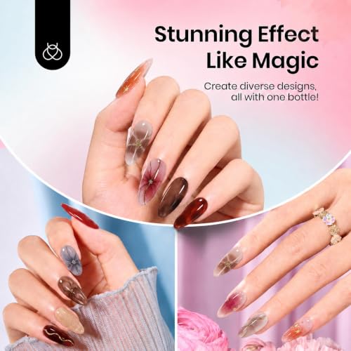 Beetles Blooming Gel Clear Nail Art Gel Polish UV LED 1Pcs 10ML - color: A - Clear ｜ Aura