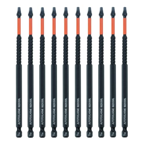 10 Pack #2 Square Driver Bits, 6-Inch Impact SQ2 Bits - size: 6inch, style: pocket hole driver bits