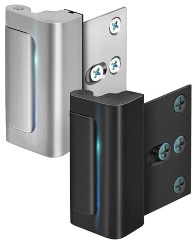 Door Reinforcement Lock Withstands 800lbs of Force Door Lock for Kid Safety - color: Silver&Black