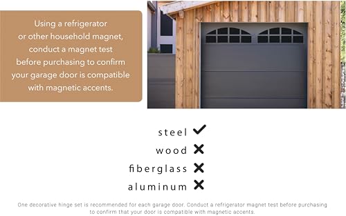 Household Essentials Household Essentials Artisan Magnetic Rubber Garage Door Window Accent Panels, Matte Black, Set of 32 - size: Pack of 1, style: Traditional