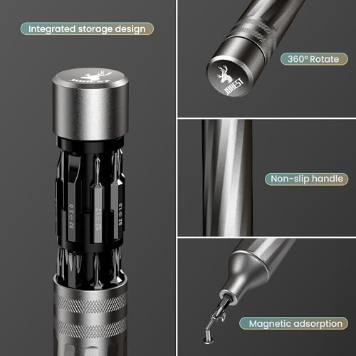 JOREST 32 in 1 Small Precision Screwdriver Set, Tool Gifts for Men Dad Him, Portable Multibit Screwdriver Repair Tool, EDC Pen Screwdriver for Glasses, Watches, MacBook, Laptop, PS5, Xbox, Electronics - style: Space Gray