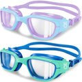 Vvinca Kids Swim Goggles, Swimming Goggles for Kids 3-14 Anti-Fog UV Protection No Leak Pool Glasses for Boys Girls - color: 09 - Red & White
