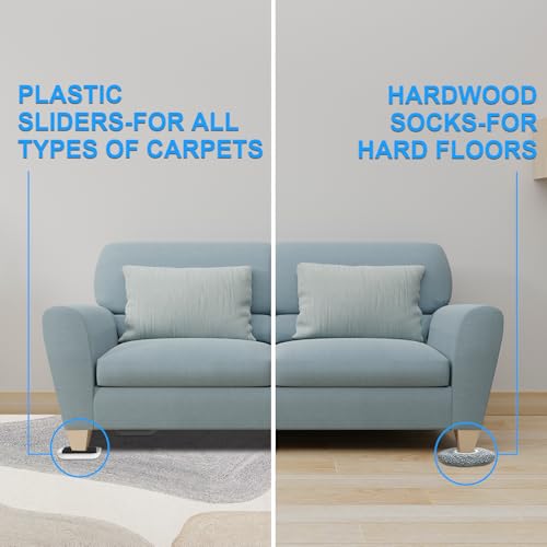 New Upgrade Furniture Sliders: Multi-Surface 3-in-1 Furniture Movers Slider - size: 4.3in 8+4+1Pack