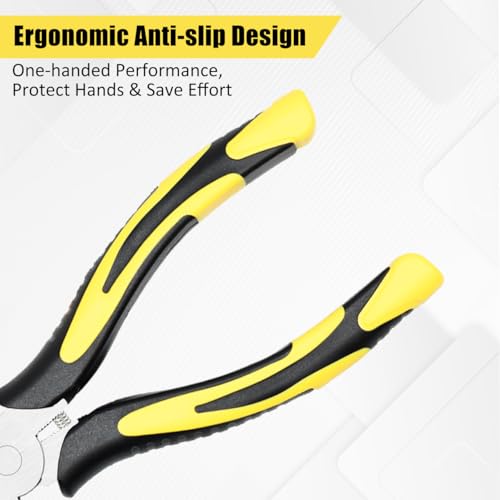 Long Needle Nose Pliers-6’’Soft Grip with Wire Cutter for Home,2pcs - size: Two-6in
