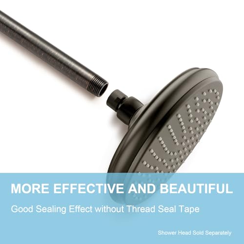 OFFO Shower Head Extension Arm 12 in, Oil Rubbed Bronze Shower Arm Extension Shower Head Extender Made of 304 Stainless Steel Shower Pipe Extension - color: Oil Rubbed Bronze, style: 12 in
