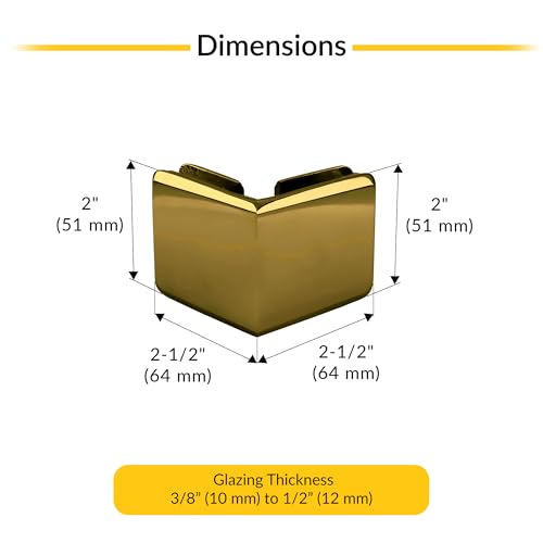 Brixwell Beveled Style Glass To Glass Clamp Brass, Polished Brass Finish - color: Polished Brass