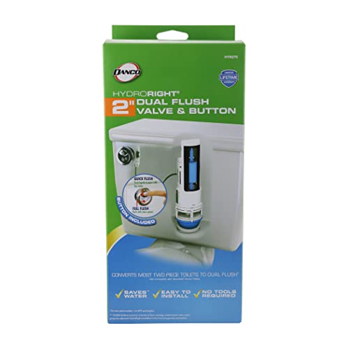 Danco HYR270 Hydroright Water-Saving Dual Flush Valve with Push-Button Handle, Plastic, Chrome - style: Push Button