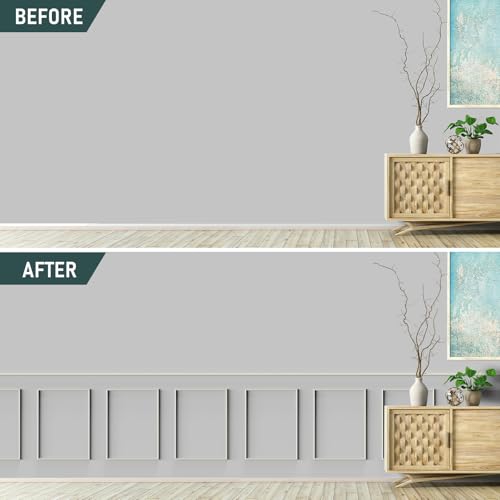 Melkus Peel and Stick Wall Molding Kit, 3 Sets 20"x27" Precut Wainscoting Panels, Self Adhesive Molding Trims for Interior Wall Décor - size: 3 Set/20"x27"
